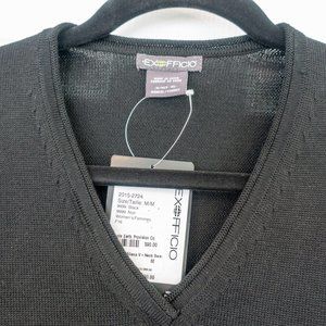 Exofficio Medium Black Milena V Neck NWT Sweater